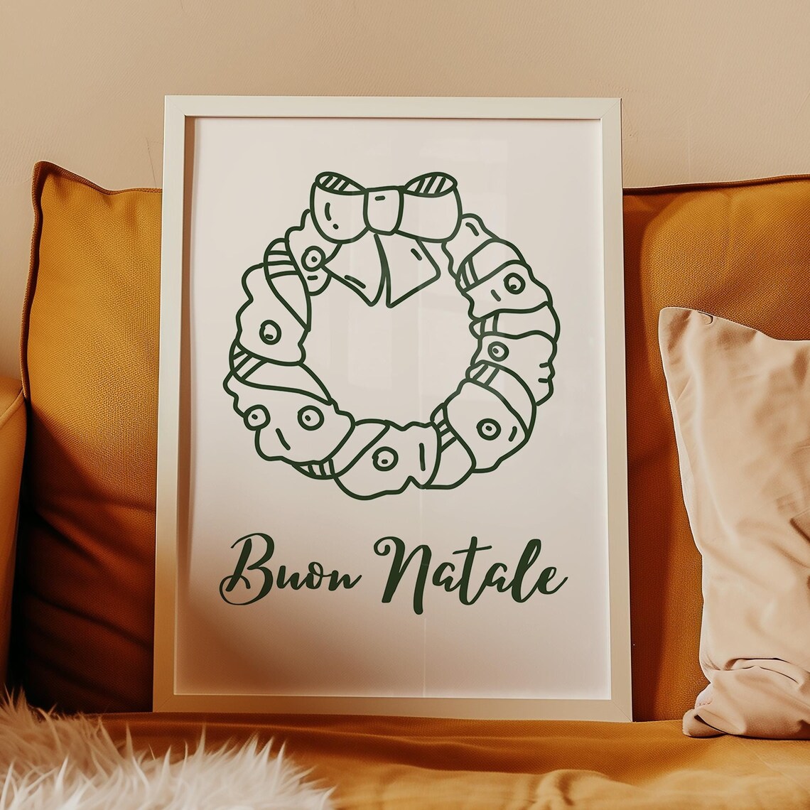 Buon Natale Wreath, Italian Christmas Decor