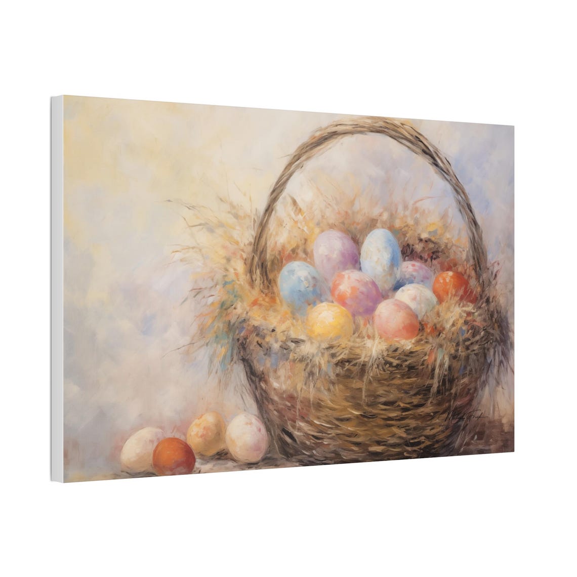 Pastel Easter Eggs Wicker Basket Spring Holiday Decor Art Poster - Image 5