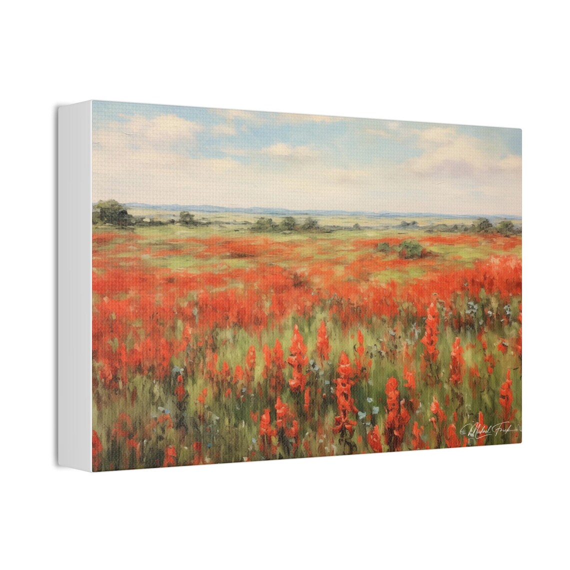 Field Of Indian Paintbrush Wildflowers Under A Big Sky Poster - Image 3