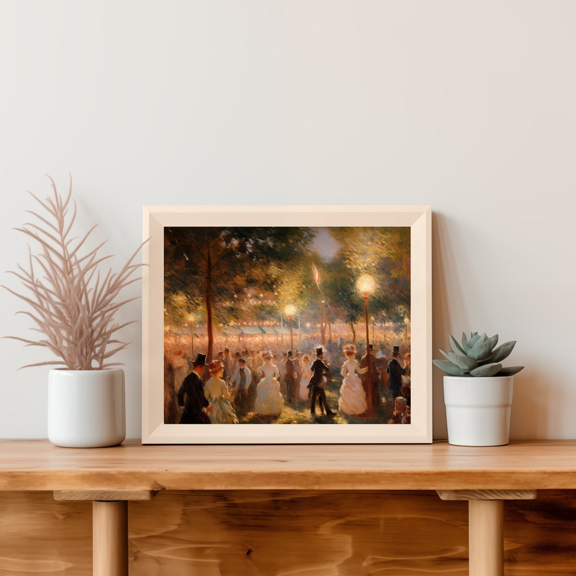 Summer Night Festival Dancing Crowd Vintage Impressionist Poster - Image 5