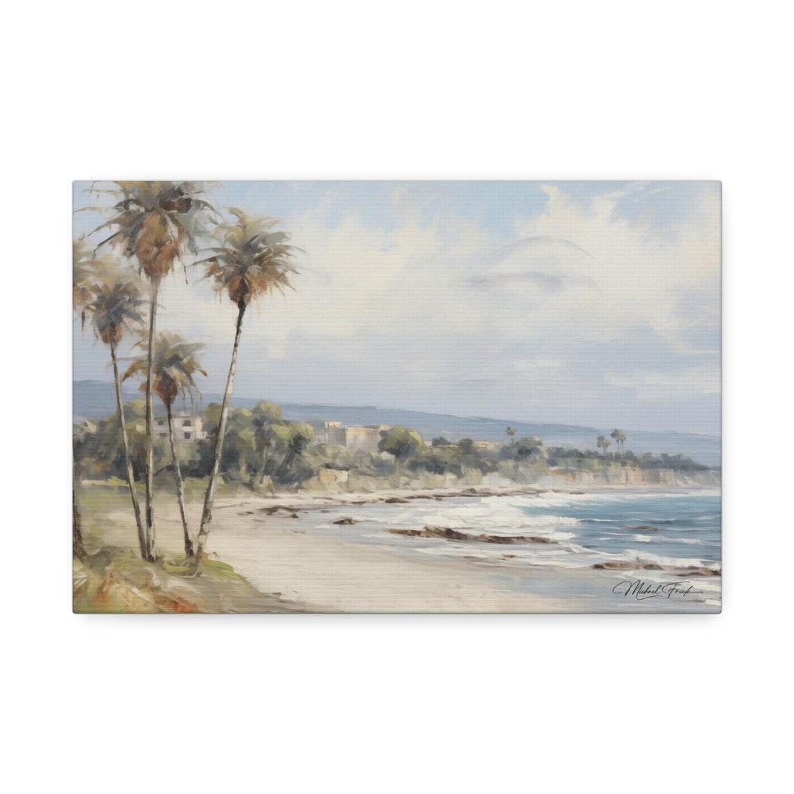 Tropical Beach With Tall Palm Trees And Turquoise Sea Poster - Image 2