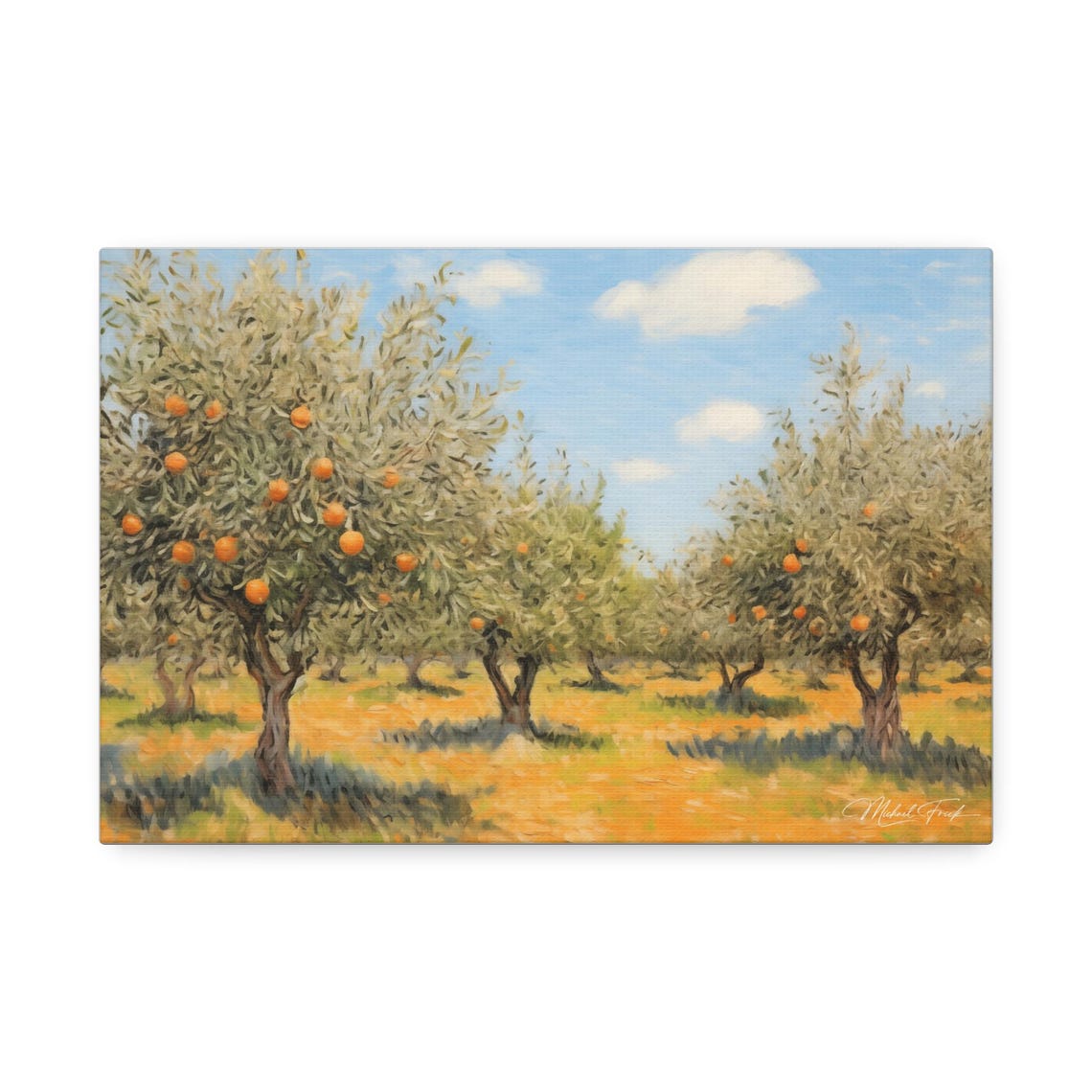 Ripe Orange Trees Grove Sunny Citrus Orchard Landscape Poster - Image 2