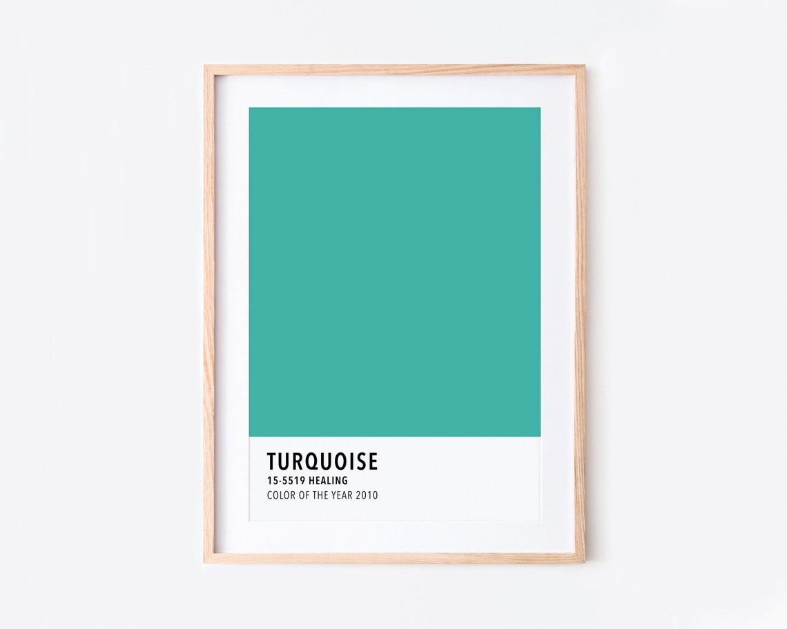 Turquoise Color Card 2010 Color of the Year Minimal Swatch Print