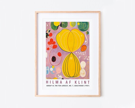 Hilma Af Klint The Ten Largest No 7 Adulthood Group Iv Vintage Poster Colorful Abstract Art Print Exhibition Hk07