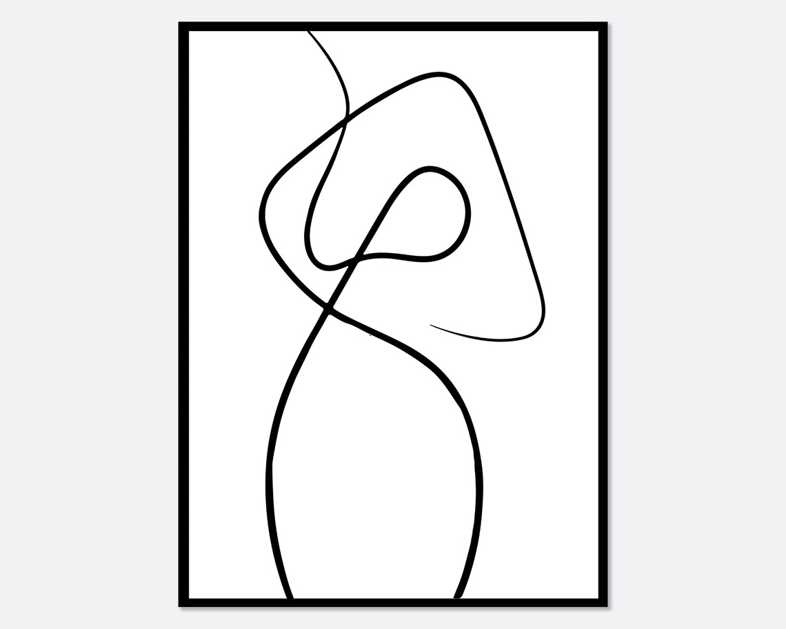 One Line Body Figure Minimalist Line Art Print - Image 3