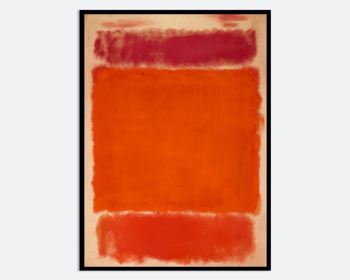 Mark Rothko No 1 1962 Red Orange Color Blocks Abstract Poster