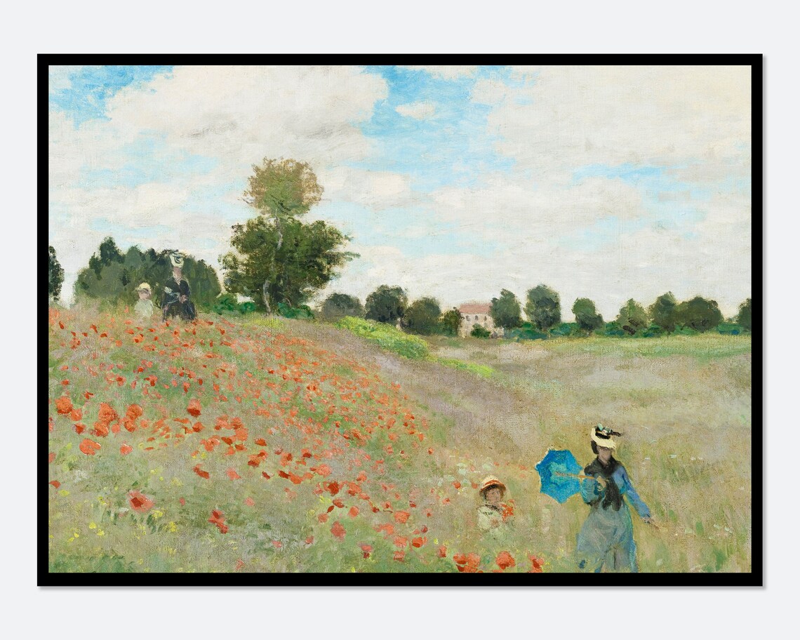 Monet The Poppy Field Near Argenteuil Travel Poster