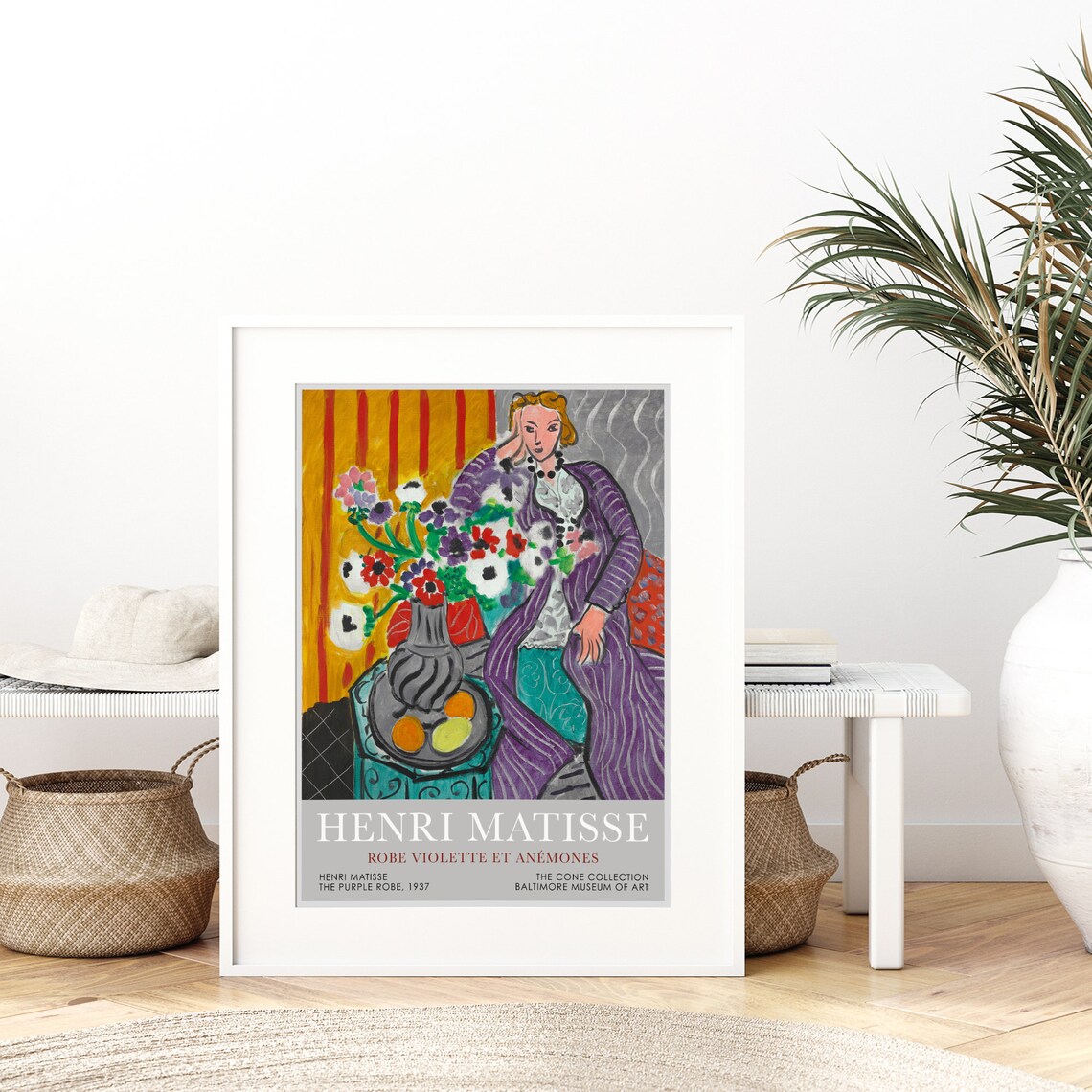 Henri Matisse The Purple Robe 1937 Anemones Floral Painting Poster - Image 3