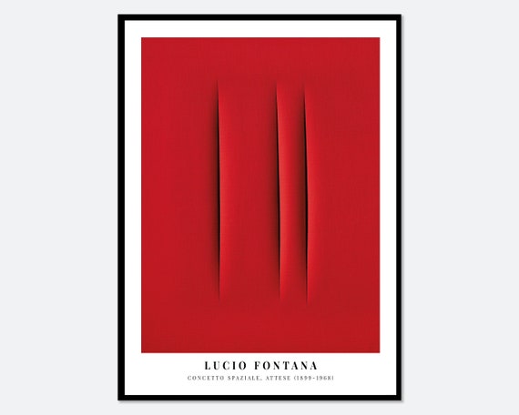 Lucio Fontana Red Cuts Exhibition Poster Concetto Spaziale Spatialism Colorful Art Print Lucio Fontana Print Lucio Fontana Painting Lf03