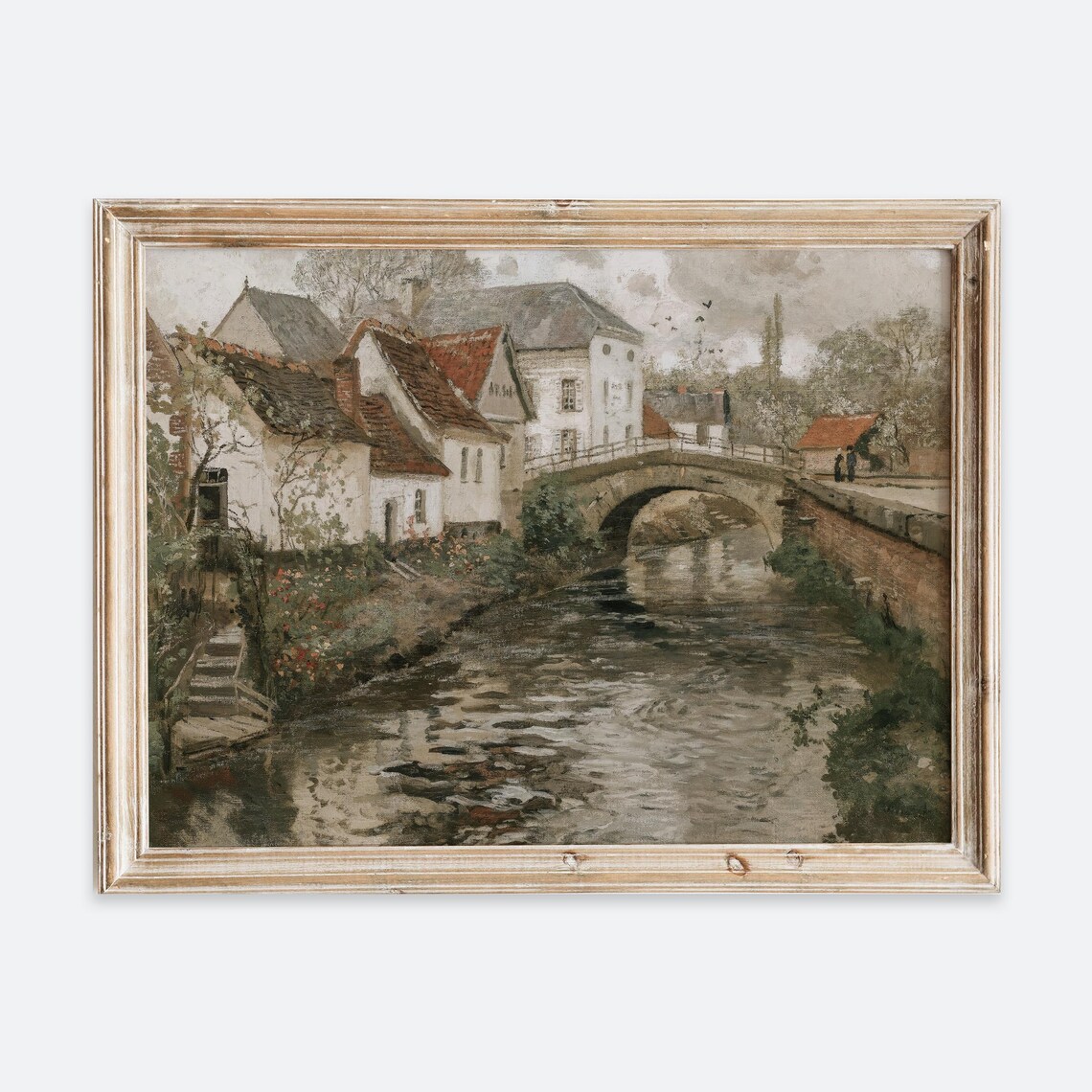 Rustic European Small Town Canal Art Print