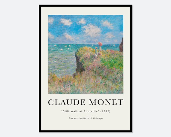 Monet The Cliff Walk At Pourville Vintage Art Print