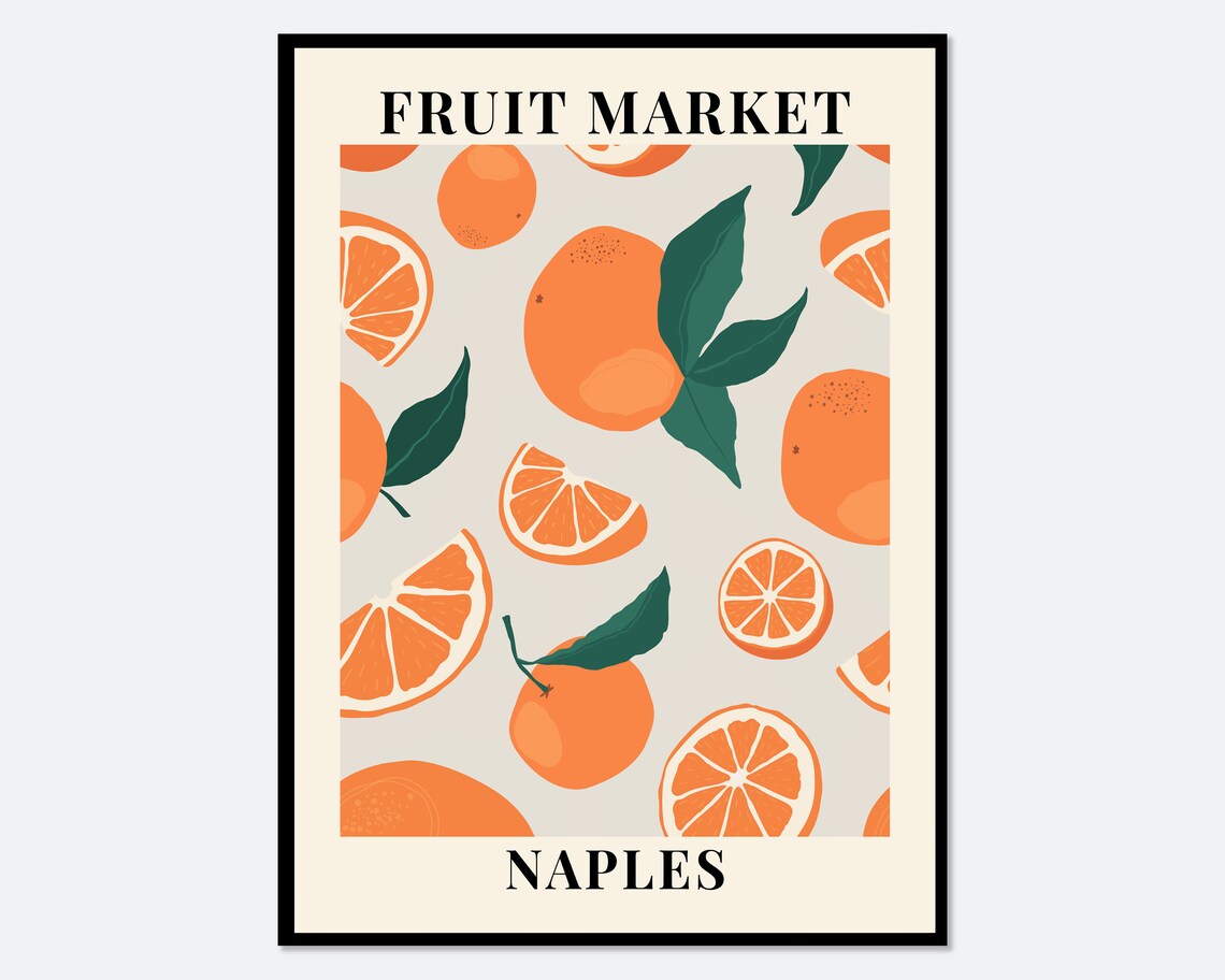 Fruit Market Naples Oranges Botanical Art Print