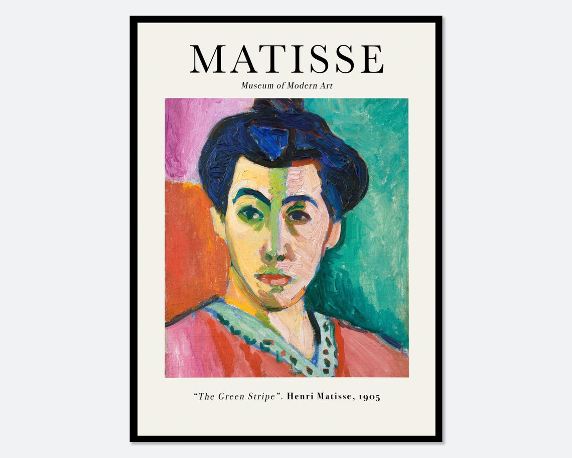 Henri Matisse Portrait Of Madame Matisse The Green Line The Green Stripe Painting Art Print Retro Matisse Vintage Museum Poster M146