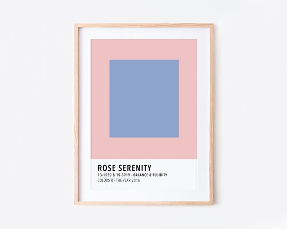 Rose Serenity 2016 Dual Color Swatch Pink Blue Minimal Art Print