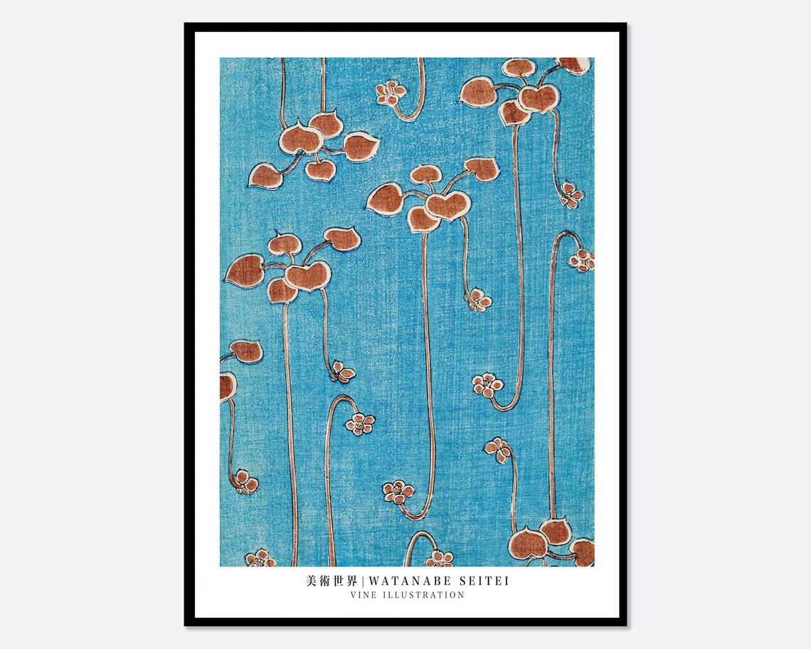 Watanabe Seitei Vine Illustration, Vintage Art Print