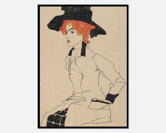 Egon Schiele Portrait Of A Woman, Vintage Poster Print