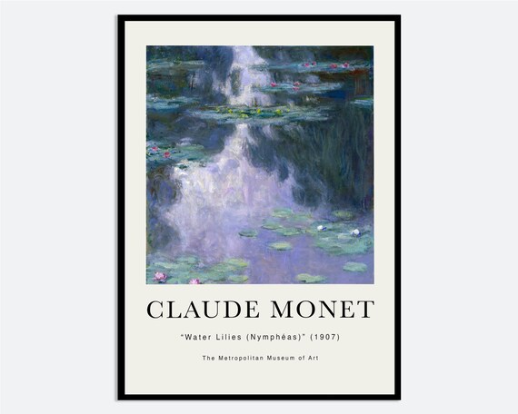 Claude Monet Water Lilies Nympheas Museum Poster 1907 Impressionist Artwork
