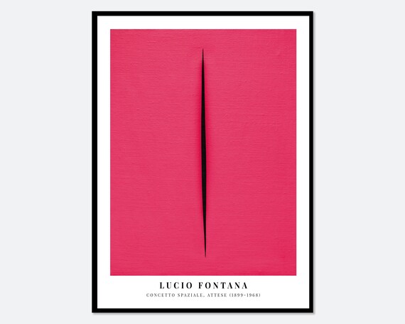 Lucio Fontana Soft Pink Single Cut Canvas Spatialist Art Poster
