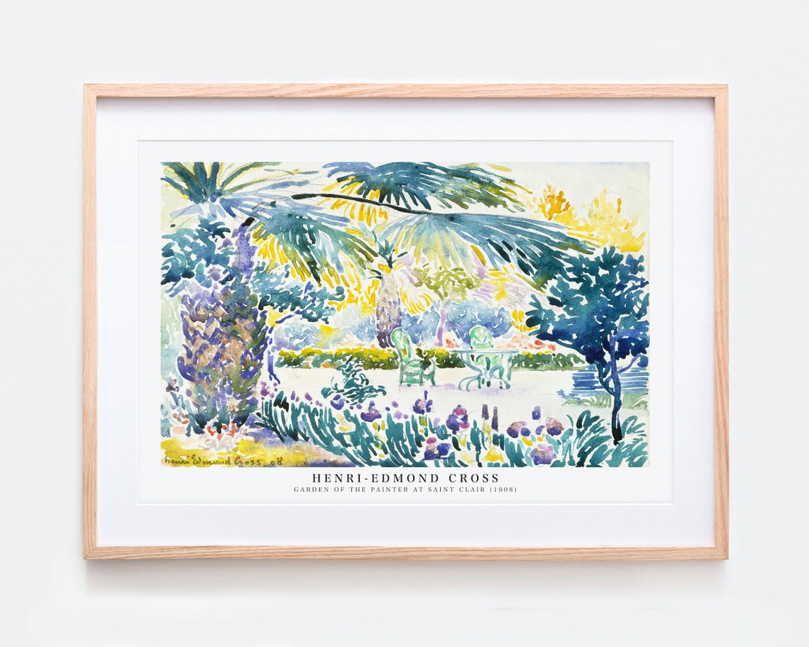 Henri Edmond Cross Garden Saint Clair 1908 Watercolor Art Poster