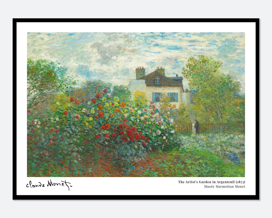 Monet's Garden in Argenteuil Vintage Exhibition Poster