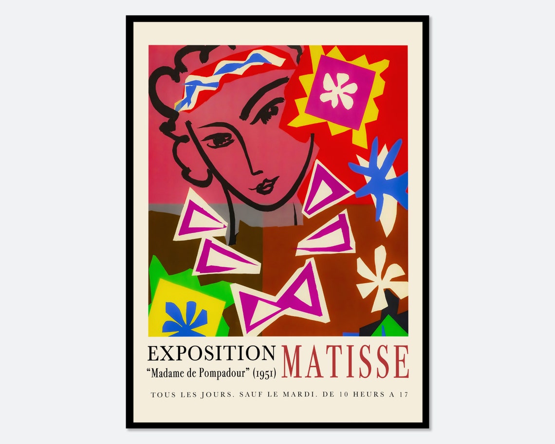Matisse Exposition Madame de Pompadour 1951 Vintage Exhibition Poster