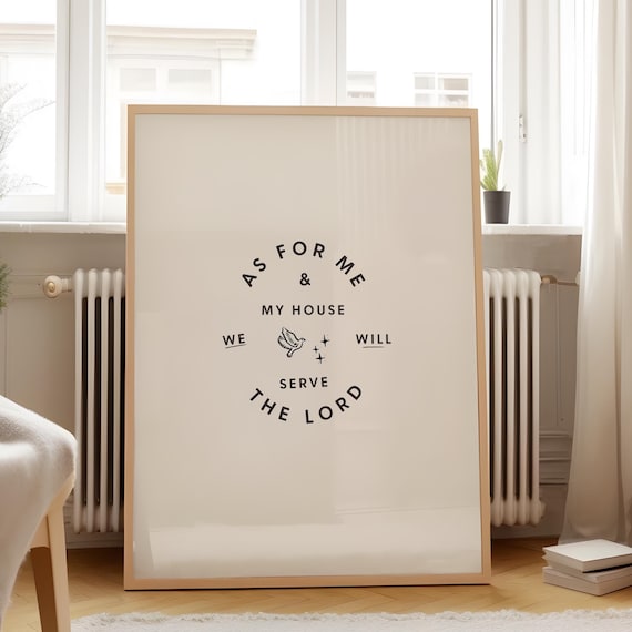 As for Me and My House Scripture Poster with Dove Circular Text