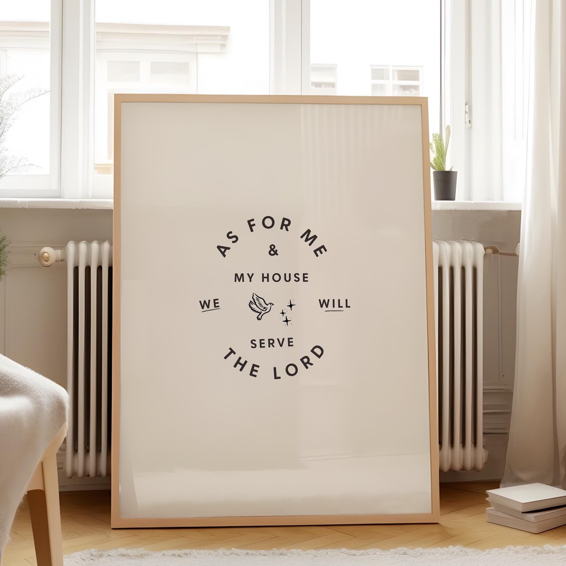 As for Me and My House Scripture Poster with Dove Circular Text