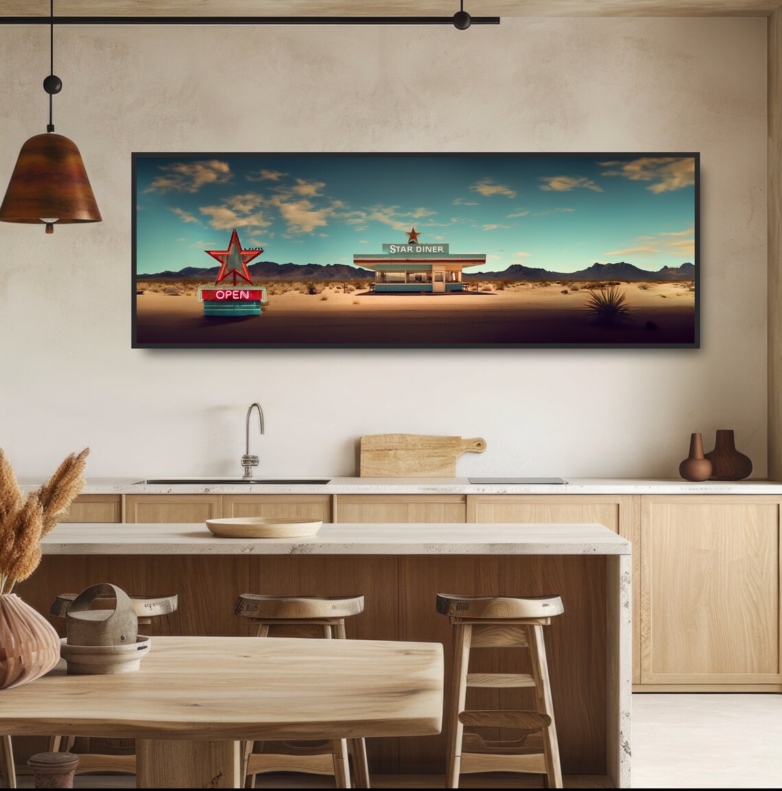 Desert Diner Americana Art Print, Retro Roadside Cafe - Image 4