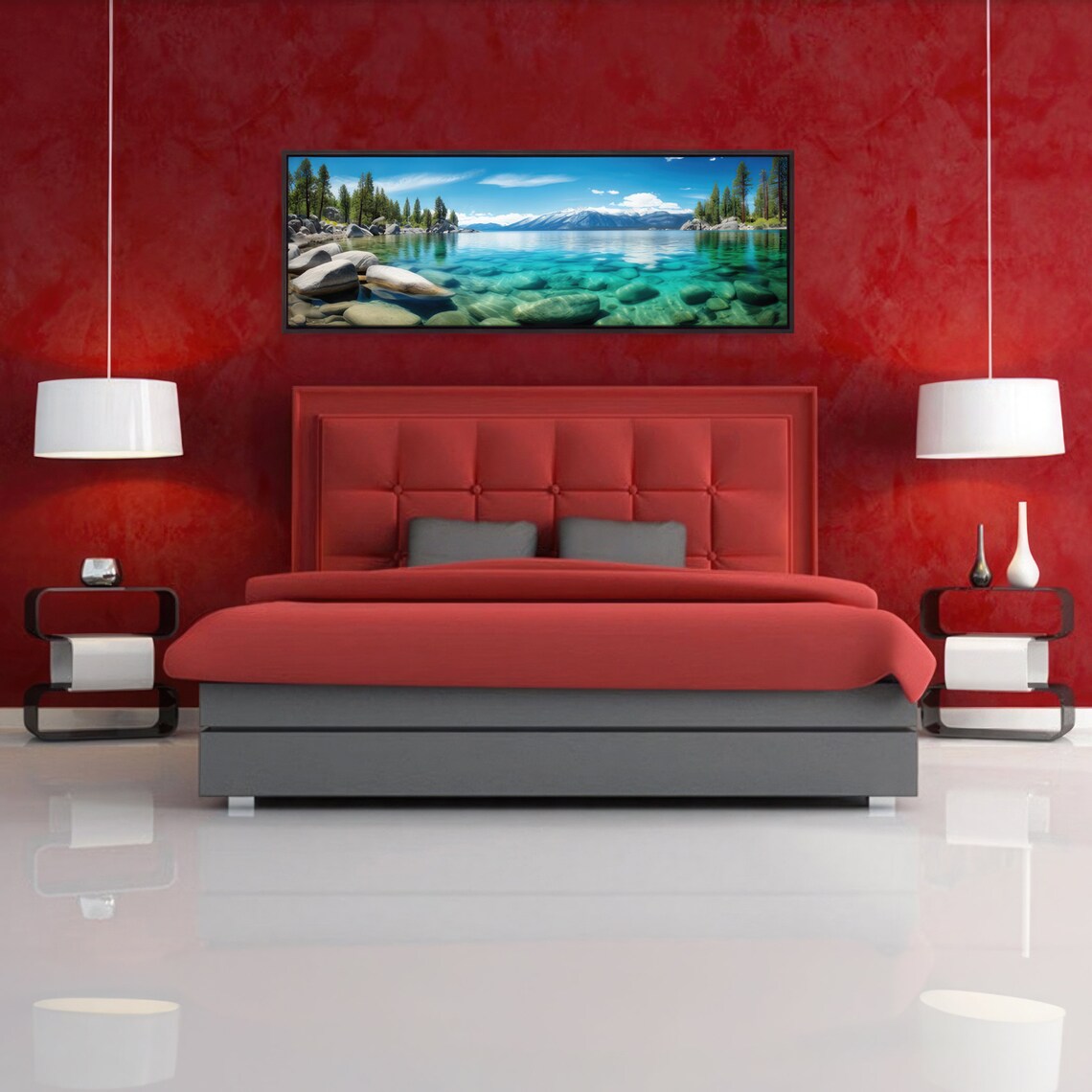 Lake Tahoe in Spring, Panoramic Landscape Art Print - Image 5