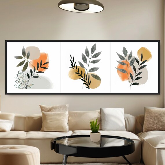 Simple Leaves Boho Mid-Century Modern Art Print