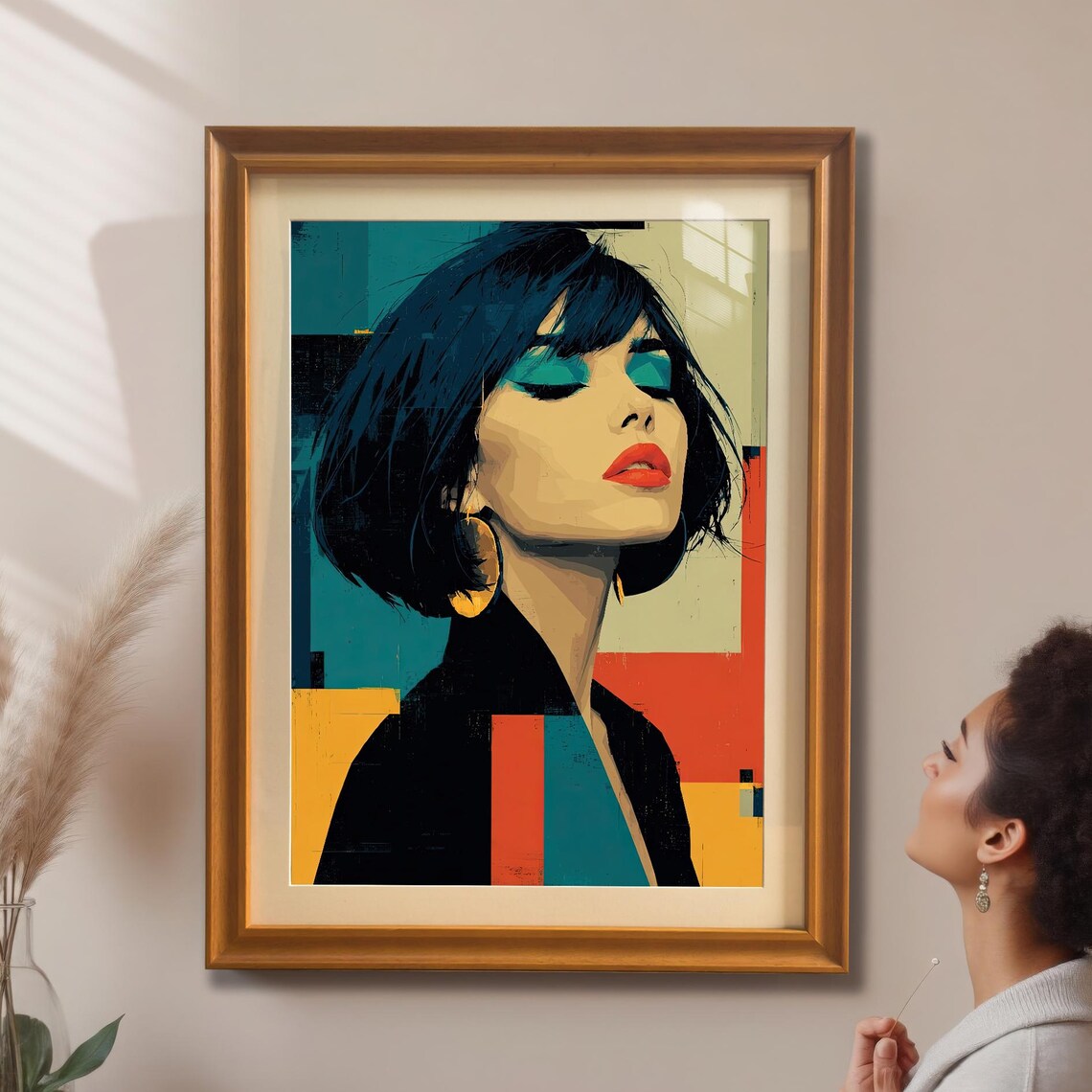 Fashion Geometric Female Portrait Poster