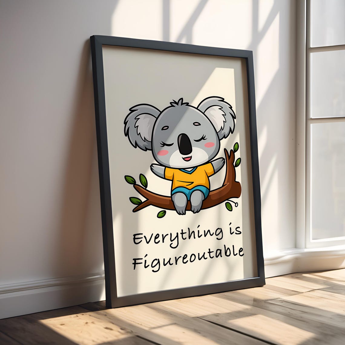 Everything Is Figureoutable Cute Koala Branch Quote Wall Poster - Image 3