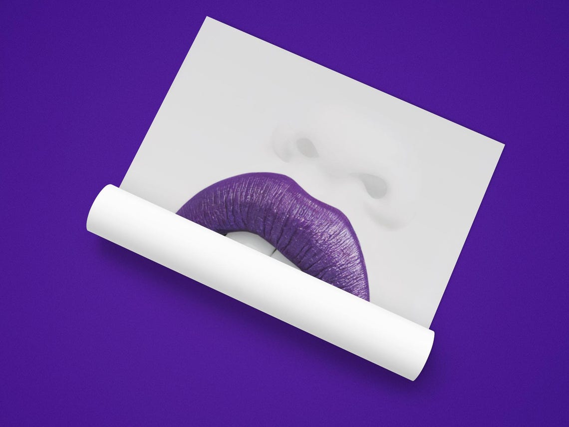 Shiny Purple Lips Dripping Lip Gloss Makeup Lover Wall Poster - Image 3