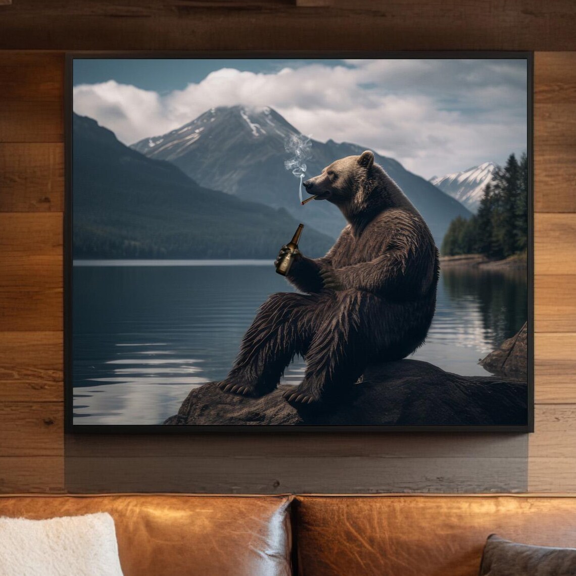 Bear Print - Rustic Cabin Decor, Mountain Poster