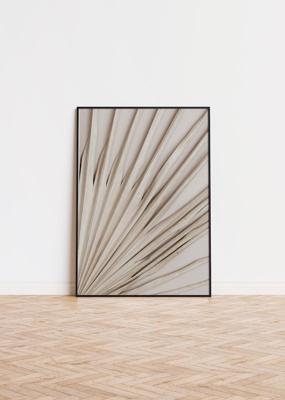 Dried Palm Leaf Minimalist Beige Botanical Photography Poster