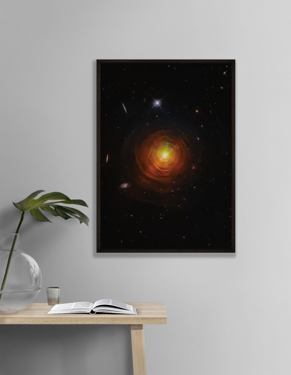 Golden Spiral Galaxy Deep Space Starry Night Cosmos Nebula Poster