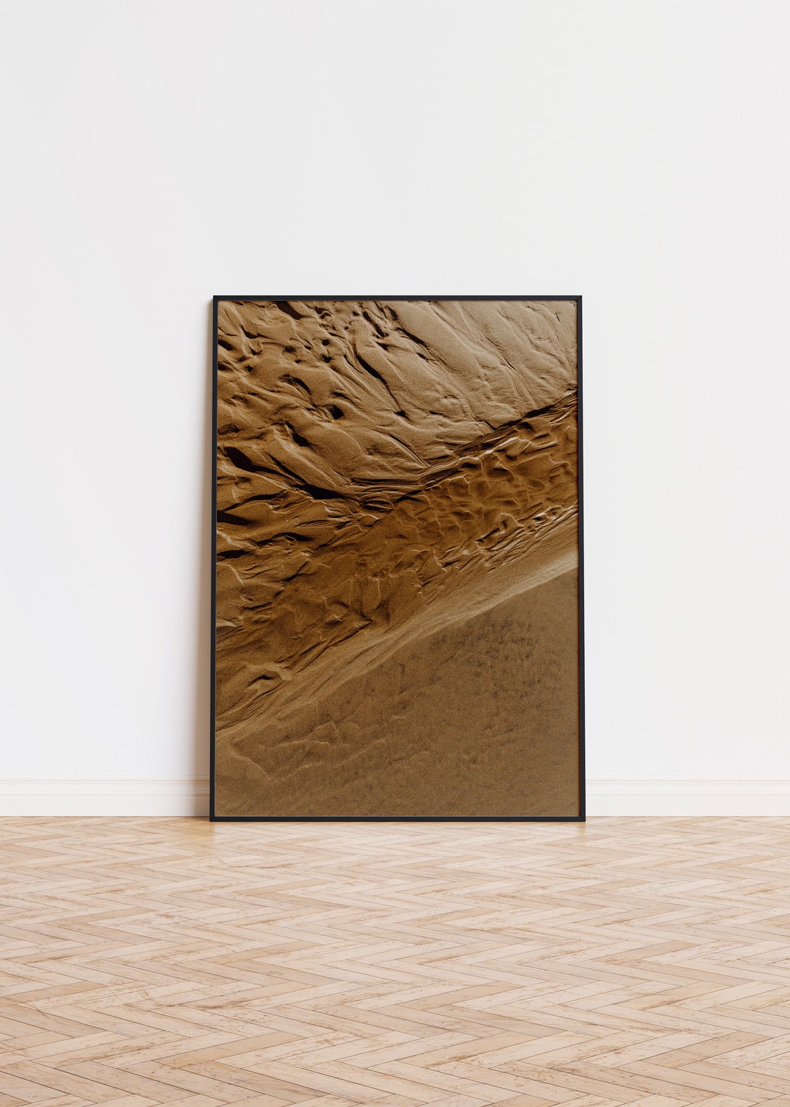 Seaside Sand Texture Rippled Golden Beach Close Up Art Poster