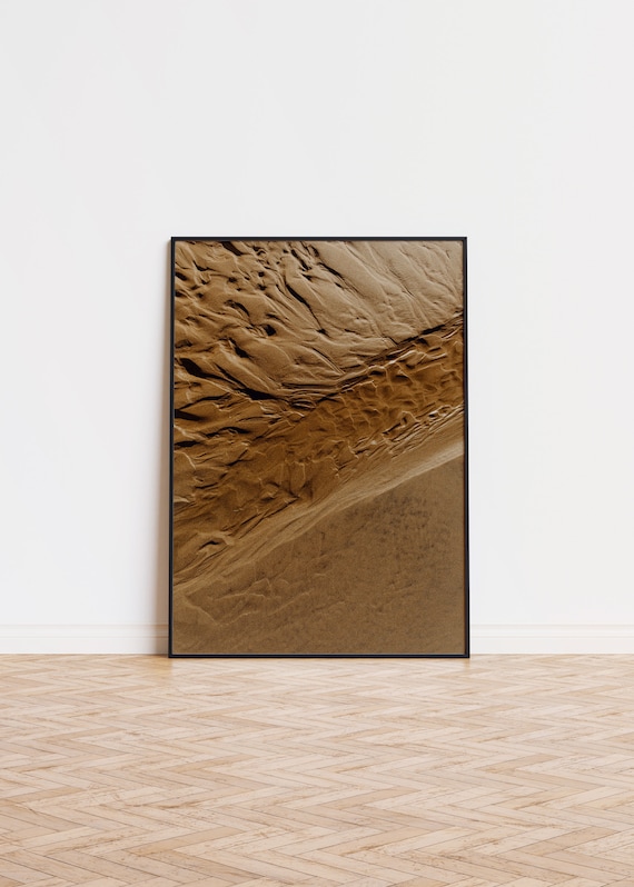 Seaside Sand Texture Rippled Golden Beach Close Up Art Poster