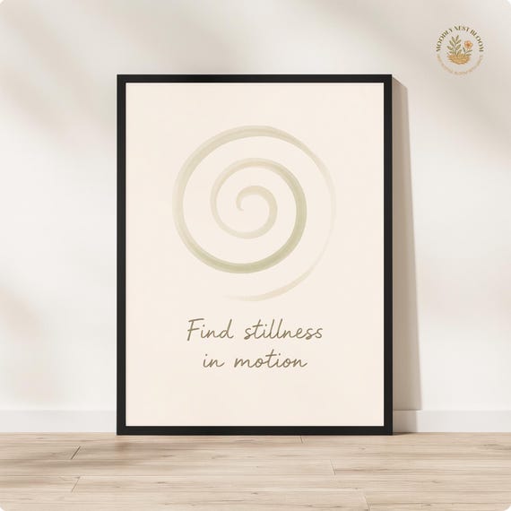 Mindfulness Quote Print Minimalist Yoga Meditation Art