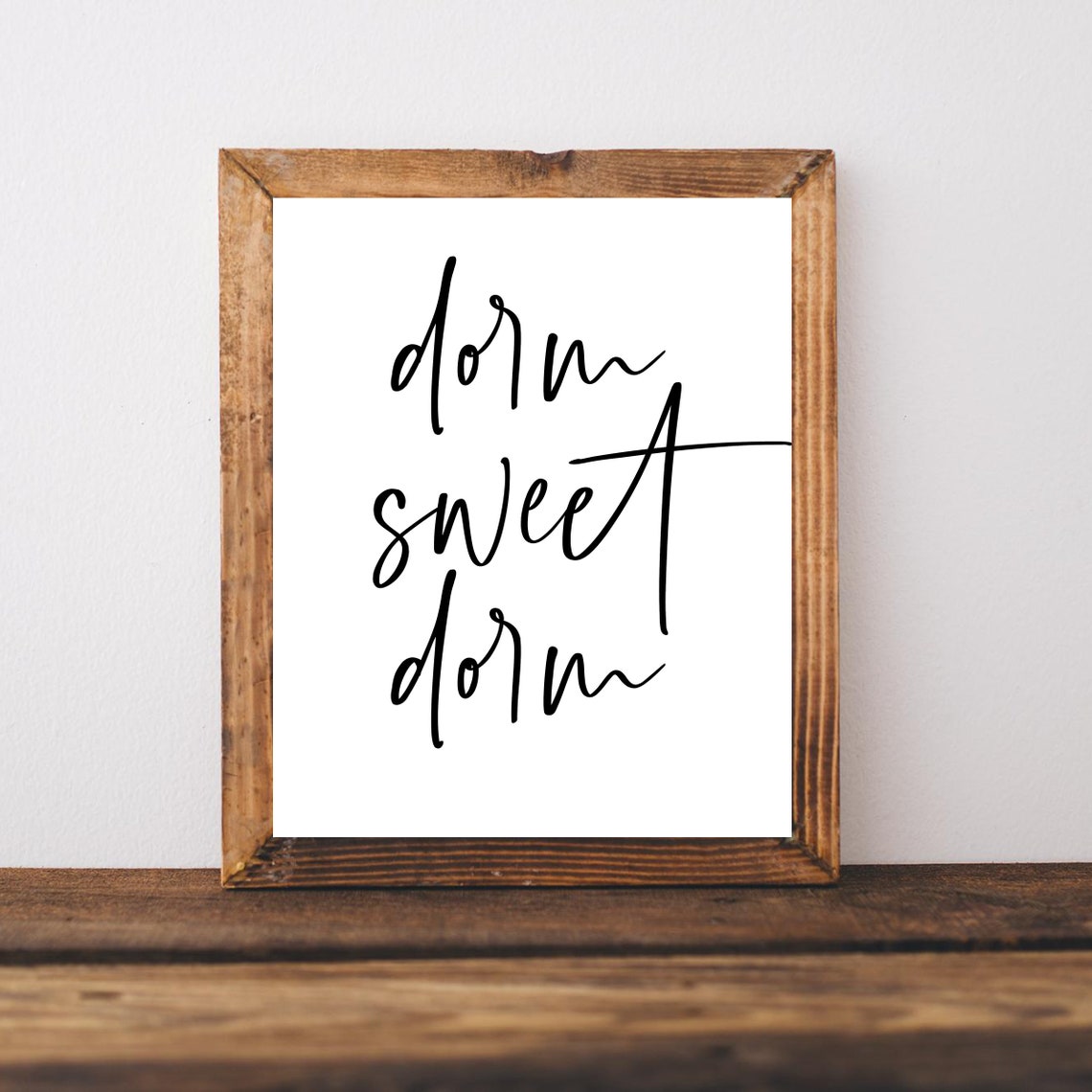 Dorm Sweet Dorm Script Typography College Dorm Room Decor Poster