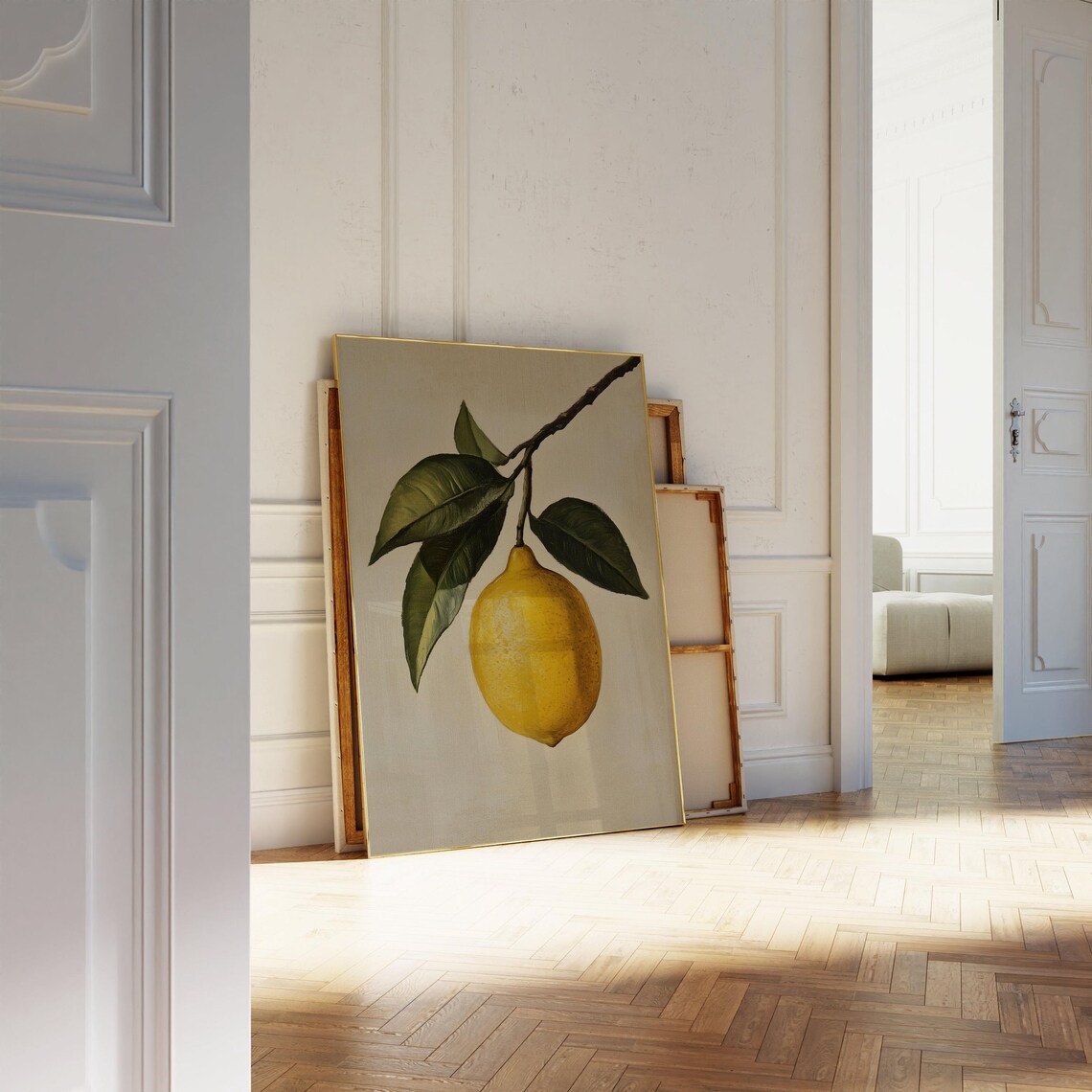 Vintage Lemon Impasto Oil Painting Art Print - Image 3