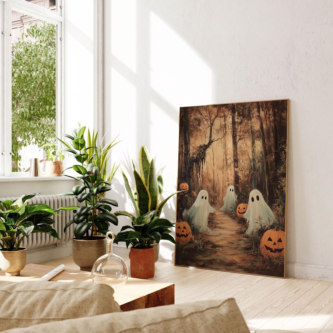 Moody Ghosts in a Forest, Vintage Autumn Print - Image 2