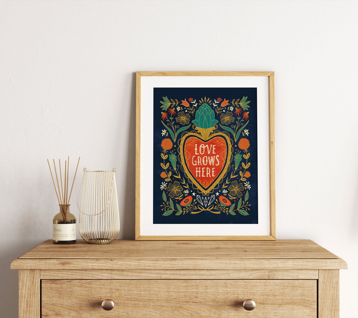 Love Grows Here, Family Home Wall Art Print for the Home - Image 3