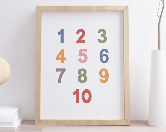 Numbers Print 1 10 Educational Poster Counting Classroom Sign Teacher Decor School Wall Art Homeschool Resources Instant