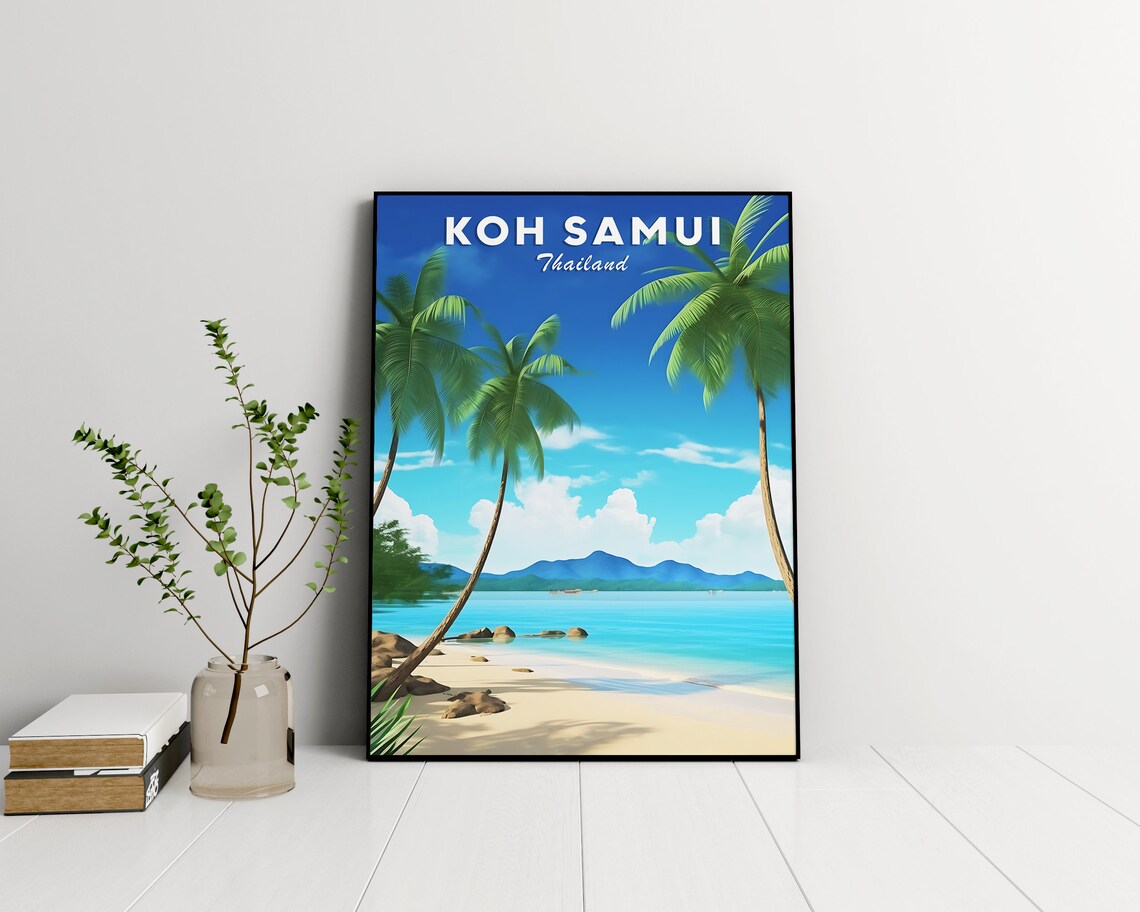 Koh Samui Retro Travel Poster, Thailand Travel Poster - Image 2