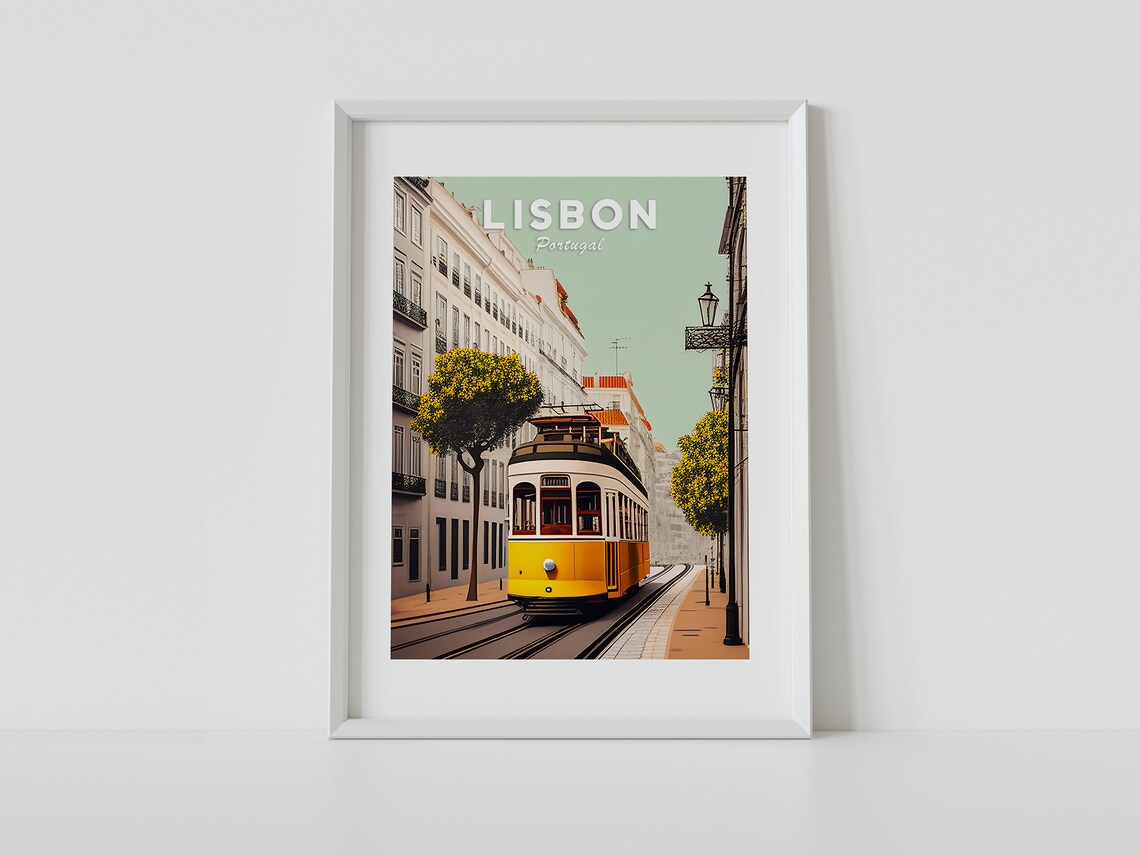 Lisbon Portugal Travel Illustration Art Print - Image 2