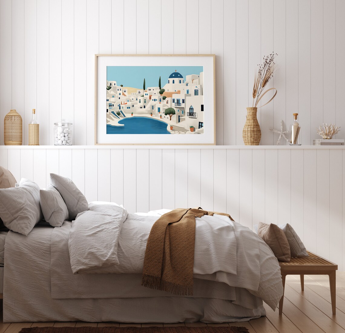 Mykonos Greece Travel Poster, Bedroom Decor - Image 3