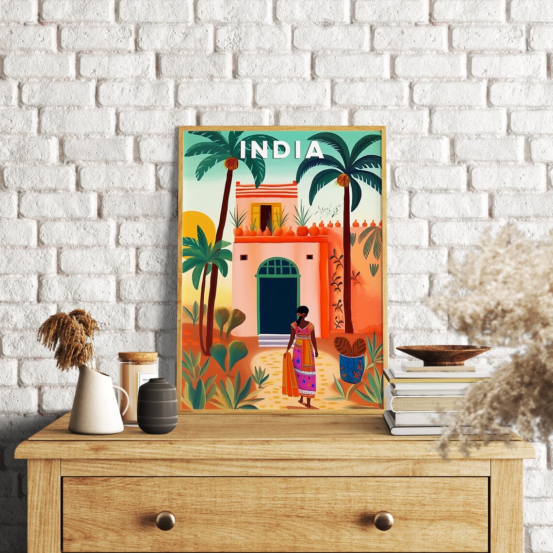 India Illustration Travel Poster, India Wall Art - Image 2