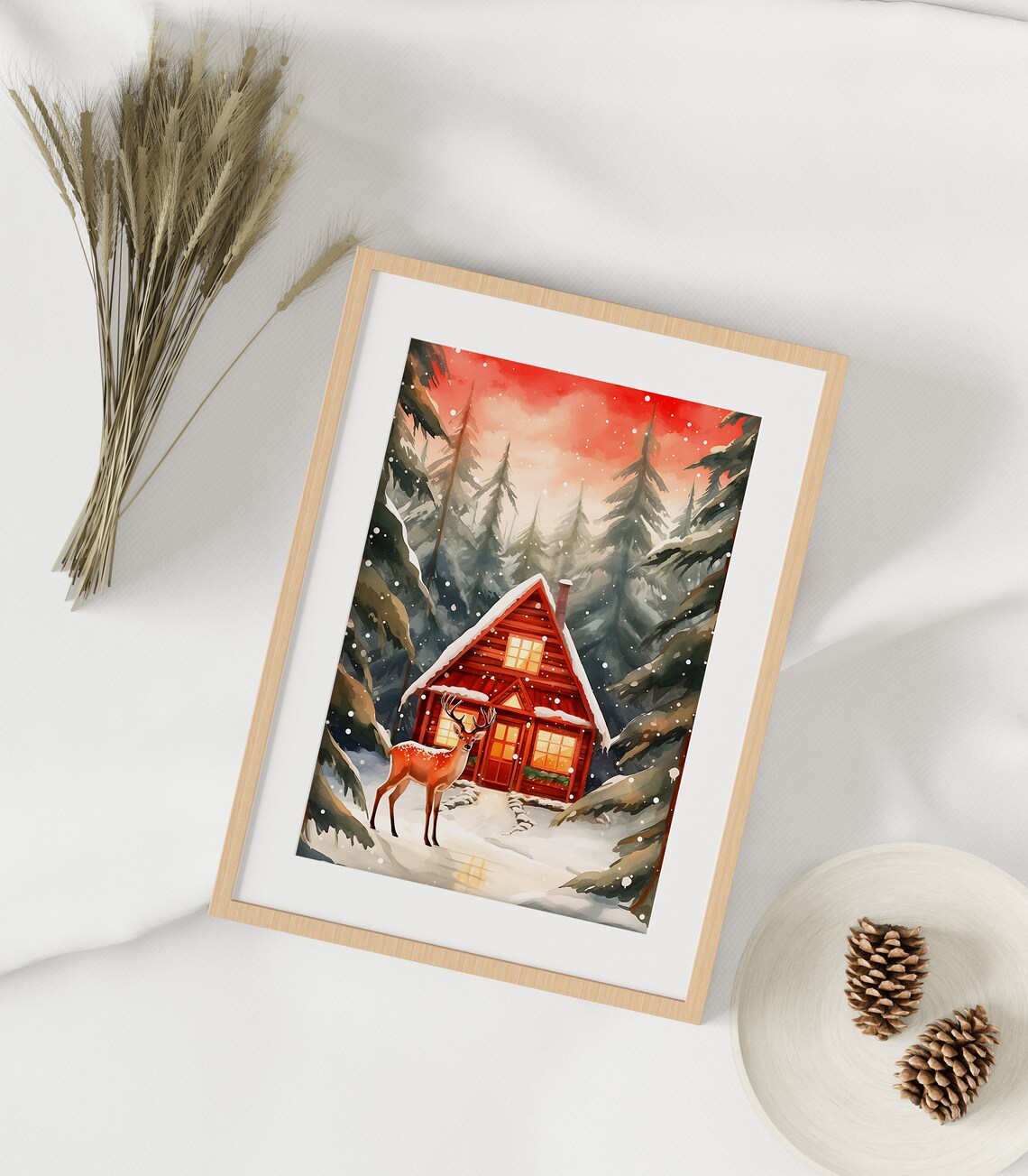 Winter Forest Holiday Wall Art, Christmas Tree Print - Image 3