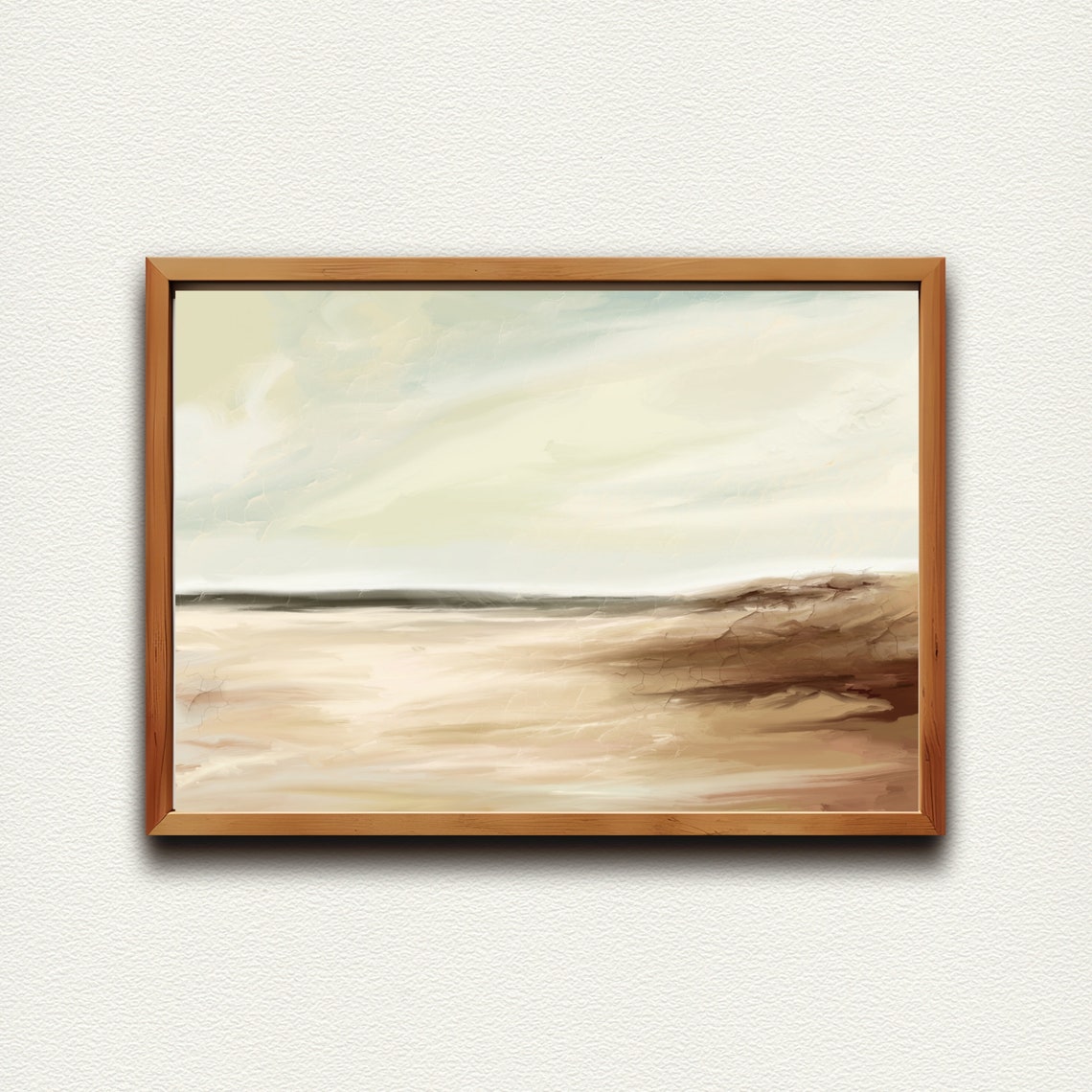 Minimalist Beige Ocean Horizon Abstract Modern Seascape Art Poster - Image 2